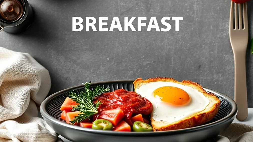 A plate of classic breakfast items: scrambled eggs, toast, and avocado slices.