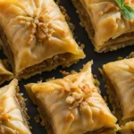 Baklava served on a festive platter, symbolizing its role in holidays like Eid, Christmas, and National Baklava Day