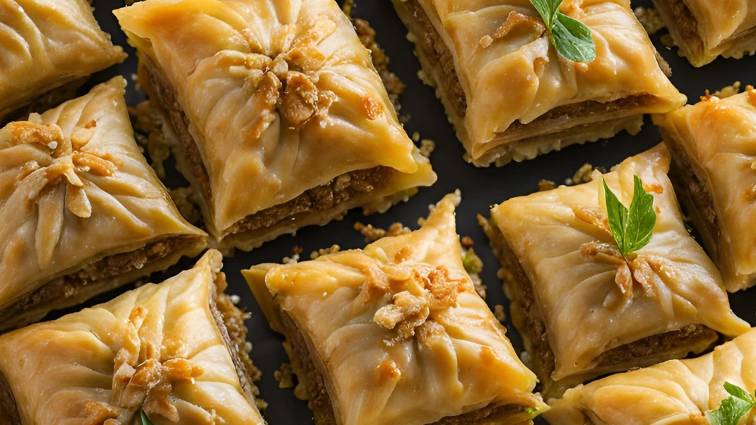 Baklava served on a festive platter, symbolizing its role in holidays like Eid, Christmas, and National Baklava Day